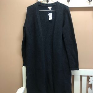NWT JCrew heavy long black cardigan